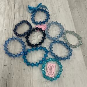 Garold C Miller Friends Collection Plastic Chunky Bead Blue Bracelet Bundle Of 9